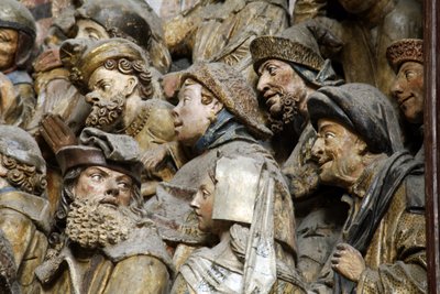 FRANCIA. Hauts-de-France. SUM. Amiens. Catedral de Nuestra Señora. Pared sur del coro. (detalle) de bajorrelieves que representan la historia de San Fermín (Firmin de Amiens o de Pamplona, siglo III). Arte gótico. Relieve de Ferdinand Georg Waldmuller