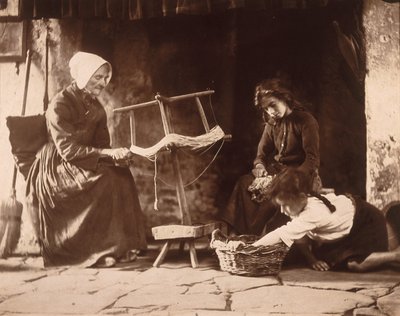 Mujer tejiendo, c. 1900 de Frederick (attr. to) Barnard