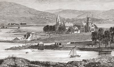 Abadía de Fort Augustus, también conocida como Abadía de San Benito, Fort Augustus, Inverness-shire, Escocia de . .