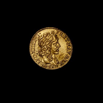 Moneda francesa que representa a Luis XIII de Hippolyte Lalaise Devéria