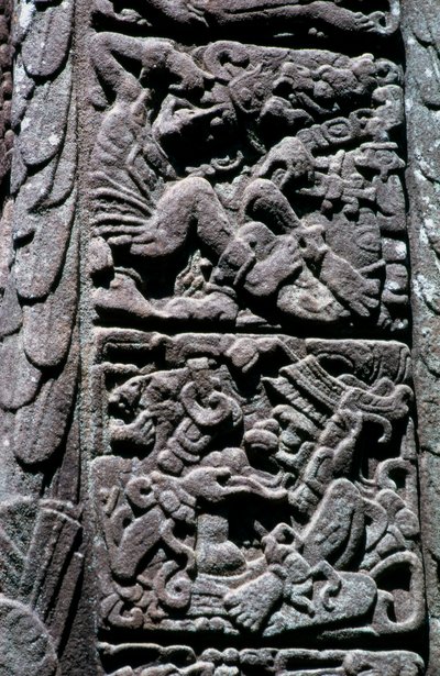 Jeroglíficos en la Estela D en Quiriguá, Izabal, Guatemala, período Clásico Tardío, c.600-900 d.C. de Hippolyte Lalaise Devéria