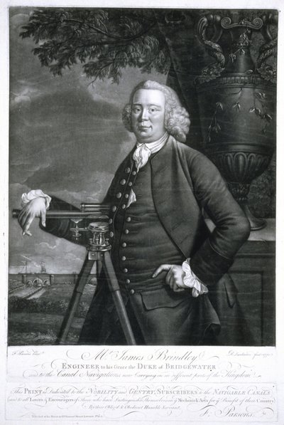 James Brindley, ingeniero civil y constructor de canales británico de Frederick (attr. to) Barnard