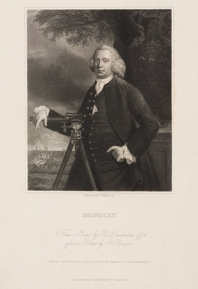 James Brindley, ingeniero civil británico y constructor de canales de Frederick (attr. to) Barnard