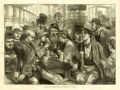 Los bebedores de absenta, París 1872 de Frederick (attr. to) Barnard