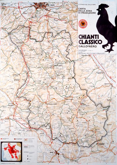 Mapa de la zona del Chianti clásico de Henry Charles Fehr