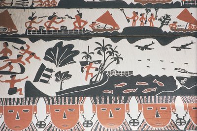 Estera con decoración tradicional, Micronesia de William Walcutt