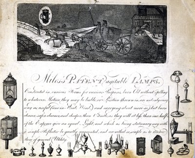 Lámparas agitables de la patente de Miles, c 1790 de Frederick (attr. to) Barnard