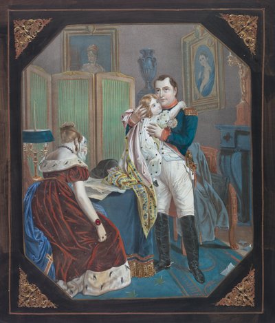 Napoleón y la emperatriz María Luisa con el rey de Roma, c.1860 de . .