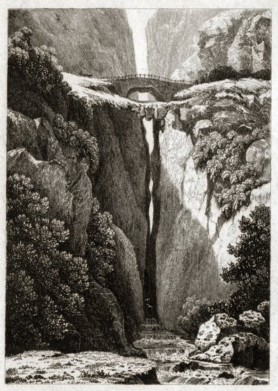 Puentes Naturales de Icononzo, Colombia. ca. 1840 (grabado) de . .