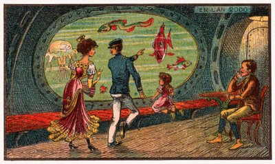 En un submarino gigante, c.1910 de . .