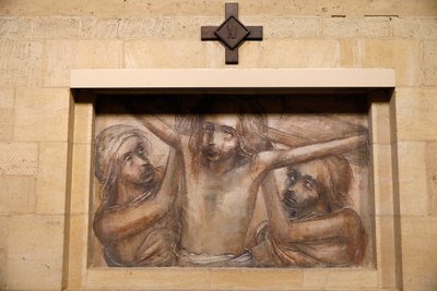 Abadía trapense de Orval, Bélgica. Iglesia. Vía Crucis. 11ª estación de . .