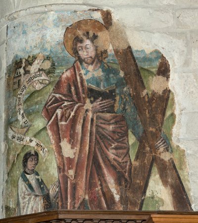 Iglesia parroquial (Parochiekerk Onze-Lieve-Vrouw). Interior. El coro. Pintura mural. de . .