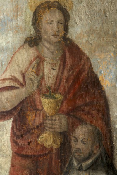 Iglesia parroquial (Parochiekerk Onze-Lieve-Vrouw). Interior. El coro. Pintura mural de . .