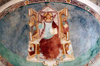 Basílica Patriarcal de Aquileia. Jesús y los 4 evangelistas. Fresco. Italia. de . .