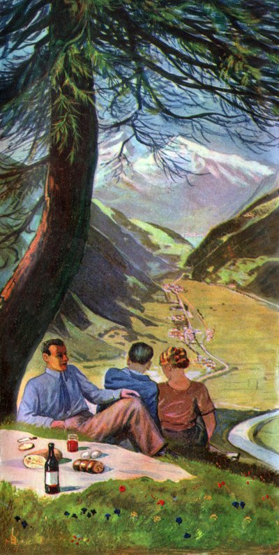 Picnic en Suiza, ca 1930-1940 de . .