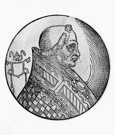 Retrato de Bonifacio II (fallecido en 532), 55º Papa de la Iglesia Católica desde 530, grabado de William Walcutt