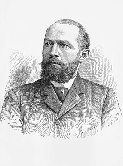 Retrato de Emil von Behring (1854-1917), fisiólogo y bacteriólogo alemán, Premio Nobel de Química en 1901, grabado de William Walcutt