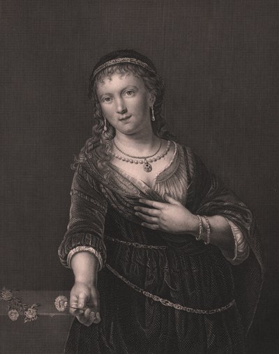 Retrato de Saskia van Uylenburgh (1612-1642), esposa de Rembrandt de William Walcutt