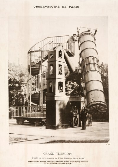 Telescopio reflector, Observatorio de París de Frederick (attr. to) Barnard