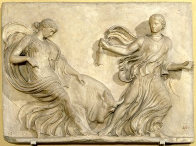 Relieve del Templo de Nike de la Acrópolis, Atenas, Neo-Ático, griego, finales del siglo II a.C. de Hippolyte Lalaise Devéria