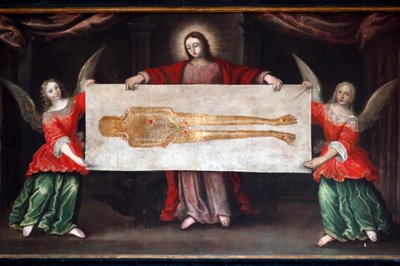 Iglesia de San Pedro. La Sábana Santa. Pintura. Beaume Les Messieurs. Francia de . .