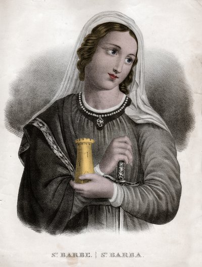 Santa Bárbara, circa 1850 (grabado) de . .