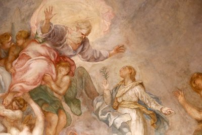 Basílica de Santa Maria delle Vigne. Dios el Padre. Fresco. Génova. Italia. de . .