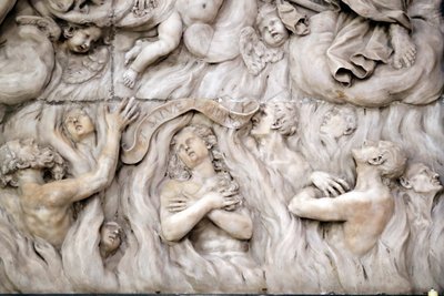Basílica de Santa Maria delle Vigne. El Juicio Final, el infierno. Escultura. Génova. Italia. de . .