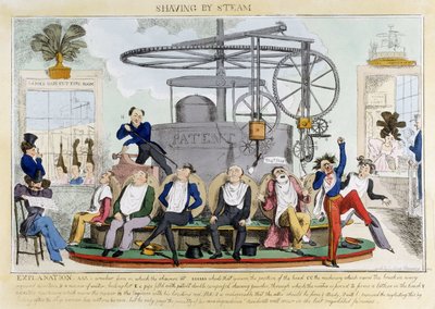 Afeitado por vapor, c. 1810 de Ferdinand Georg Waldmuller