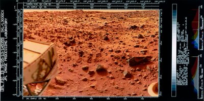 Nave espacial, EE.UU., Viking Vista cercana del paisaje marciano desde el Viking 1 Lander de Ferdinand Georg Waldmuller