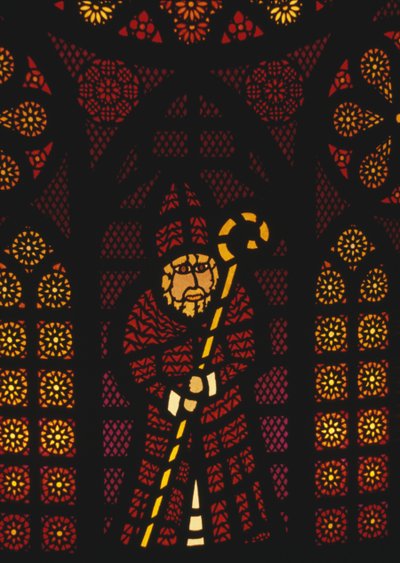 San Nicolás, vidriera en la iglesia de Kusnacht, Cantón de Zúrich, Suiza de William Walcutt