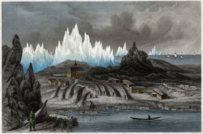 La colonia de los Hermanos Moravos en Akunnat, Groenlandia (Lichtenfels) de . .