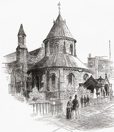 La Iglesia del Templo, Londres, Inglaterra, vista aquí en el siglo XIX. de . .