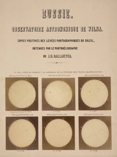 El sol, fotografiado con un heliógrafo Dallmeyer, Vilna, Lituania de Frederick (attr. to) Barnard
