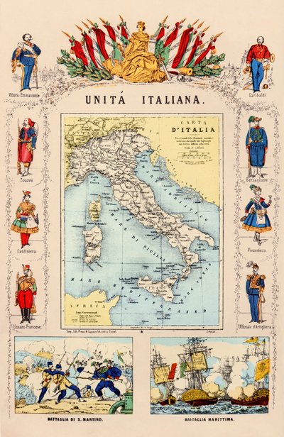 ALLEGORIA UNIDA ITALIA 1860 de . .