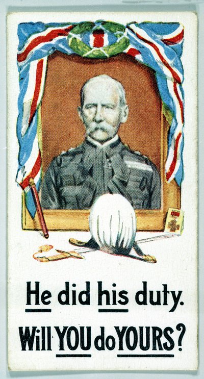 Reino Unido: Tarjetas de cigarrillos - Reclutamiento en la Primera Guerra Mundial de Ferdinand Georg Waldmuller