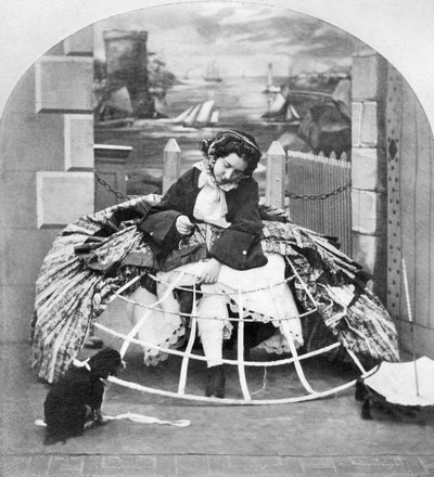 Reino Unido: Estereoscopio titulado Ventajas de la crinolina, c. 1860 de Ferdinand Georg Waldmuller