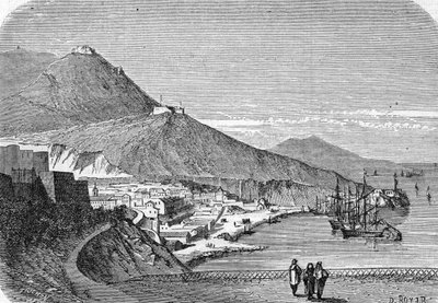 Vista del puerto de Orán, Argelia de . .