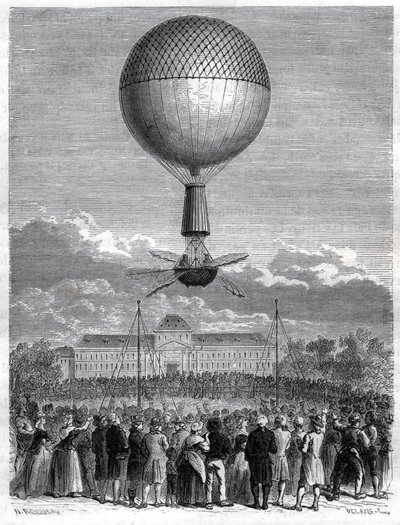 Vuelo de Jean Pierre Blanchard de Frederick (attr. to) Barnard