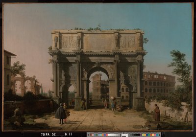 Vista del Arco de Constantino con el Coliseo de Canaletto