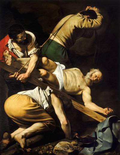 Crucifixión de San Pedro de Michelangelo Merisi da  Caravaggio