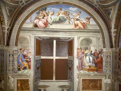 Virtudes Cardinales y Teológicas, muro de la justicia, sur de Raphael