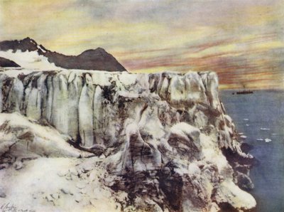 Spitzbergen, una vista de la costa rocosa de after A. Langfier