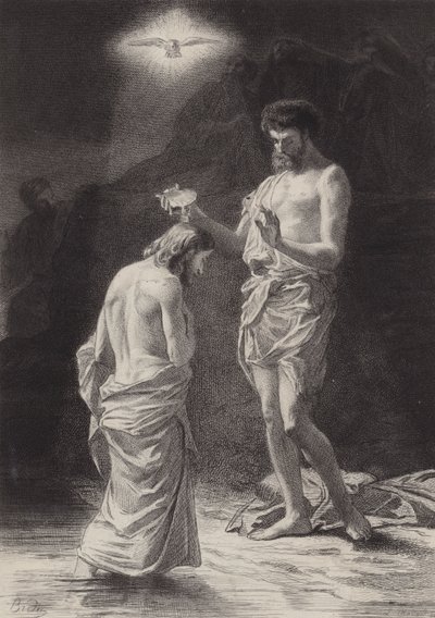 El bautismo de Cristo de after Albert Robida
