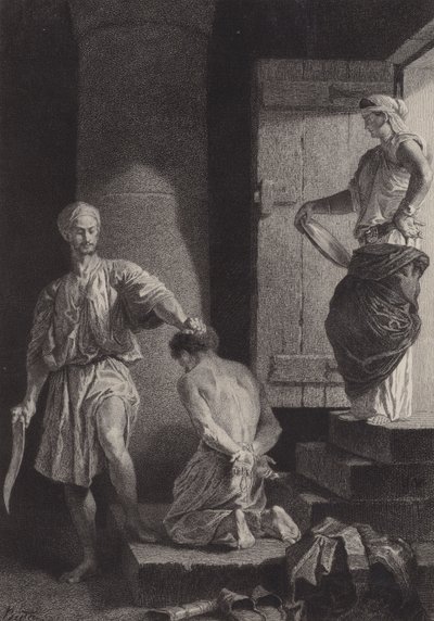 La decapitación de Juan el Bautista de after Albert Robida