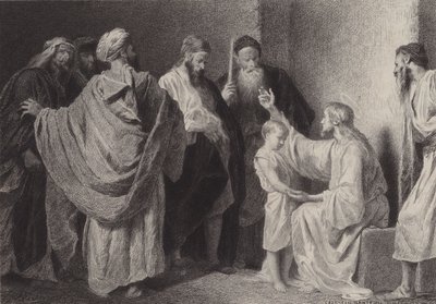 Jesús y un niño de after Albert Robida