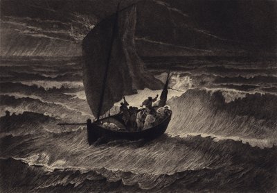 Jesús dormido durante la tempestad de after Albert Robida