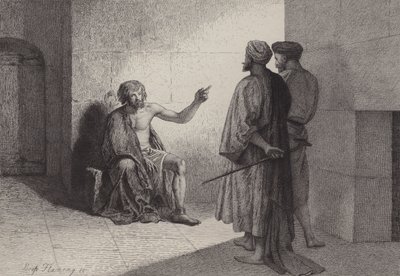 Juan el Bautista en prisión de after Albert Robida