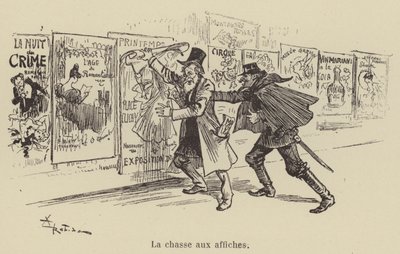 La caza de carteles de after Albert Robida