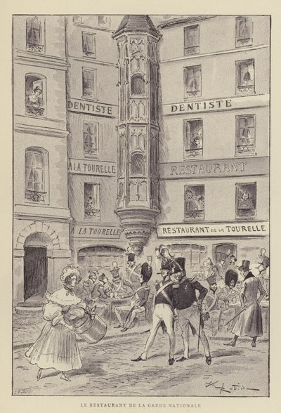 El restaurante de la Guardia Nacional de after Albert Robida